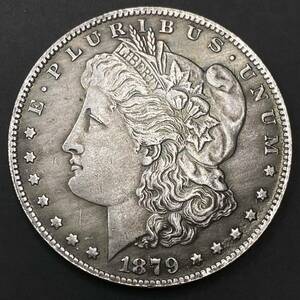 銀貨　1879 モルガンダラー　約20.92g 自由の女神　アメリカ古銭 イーグルコイン 硬貨