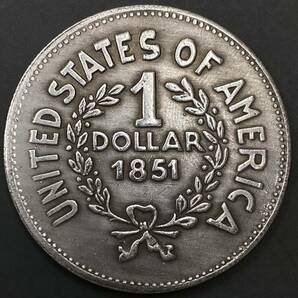 アメリカ古銭 約20.53g アメリカ先住民ヘッド 1851 一円貨幣 硬貨骨董品コインコレクションの画像2