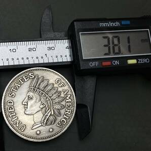アメリカ古銭 約20.53g アメリカ先住民ヘッド 1851 一円貨幣 硬貨骨董品コインコレクションの画像5
