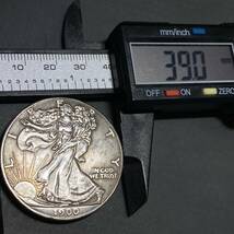 ウォーキングリバティ銀貨 アメリカ古銭 約21.56g 1900硬貨 コイン イーグル 一円銀貨 _画像5