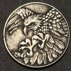 アメリカ古銭　約5.61g 1914年銘　5センス銀貨S 一円貨幣　硬貨骨董品コインコレクション 