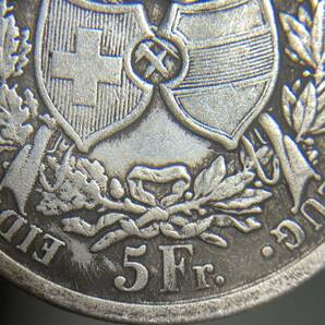 スイス古銭 狩猟祭記念銀貨 約26.80g 1422年銘 5フラン 一円貨幣 硬貨骨董品コインコレクション の画像5