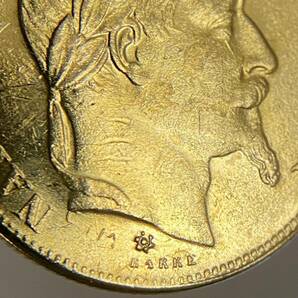 ナポレオン3世 金貨 フランス 古銭 50フラン 1859年 約11.86g イエローゴールド コレクションの画像4
