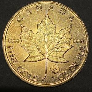 金貨　カナダ古銭　メープル金貨　参考品　約10.56g 2021 一円貨幣　硬貨骨董品コインコレクション 