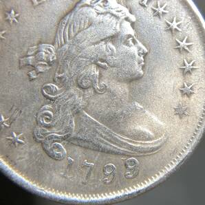 アメリカ古銭 1799年 約22.61g リバティ 大型銀貨 記念硬貨 イーグル 自由の女神 レアの画像3