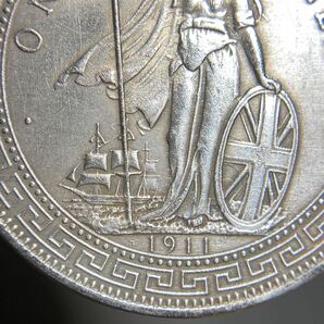 イギリス領 香港 壹圓銀貨 貿易銀 1911年 約22.01g アンティーク シルバー銀貨の画像4