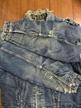 雰囲気系 Levi's USA製 70506-0317 デニムジャケット ブランケットライナー size:42 大きいサイズ ボタン裏525 boro 襤褸_画像5