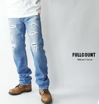 FULLCOUNT Just Little bit Longer Straight Denim クラッシュリペア ストレートジーンズ 13.7oz セルビッチ 岡山児島製 日本製 完売モデル_画像2