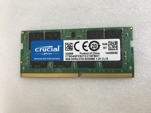 CRUCIAL PC4-2133P 8GB DDR4 ノートパソコン用メモリ PC4-17000 8GB 260ピン PC4-2133P 8GB DDR4 LAPTOP RAM 中古動作確認済み