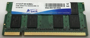 adata PC2-6400S 2GB DDR2-800 2GB DDR2ノートPC用 メモリ 中古　RAM 動作確認済み