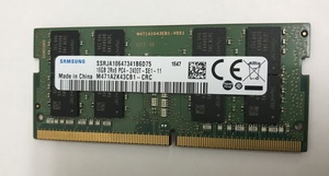 SAMSUNG 2Rx8 PC4-2400T 16GB 1枚 DDR4 ノートパソコン用メモリ PC4-19200 16gb 260ピン DDR4 LAPTOP RAM 中古品動作品