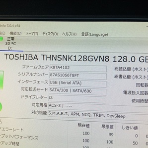 M.2 SSD128GB TOSHIBA THNSNK128GVN8 M.2 SATA SSD128GB MGF 2280 中古 動作確認済みの画像4