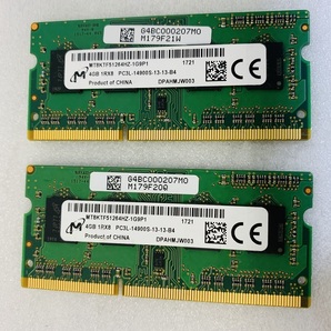 MICRON 1RX8 PC3L-14900S 4GB 2枚 8GB DDR3L ノートパソコン用メモリ DDR3L-1866 4GB 2枚 DDR3L LAPTOP RAMの画像2
