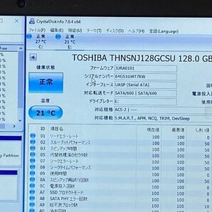 SSD128GB SATA 2.5 インチ SSD128GB 7MM TOSHIBA SSD 128GB THNSNJ128GCSU 中古 使用時間4595時間の画像3