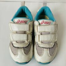 アシックス asics スニーカー 白× 水色 16.5cm 除菌・消臭済み_画像2