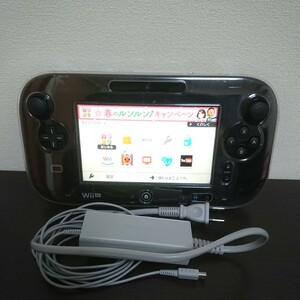 [1 jpy start ] wii U game pad black WUP-010 AC adaptor attaching start-up goods Nintendo