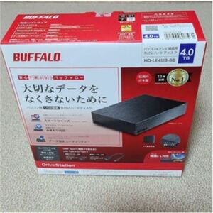 新品 未開封　外付HDD(4TB) バッファロー HD-LE4U3-BB ブラック