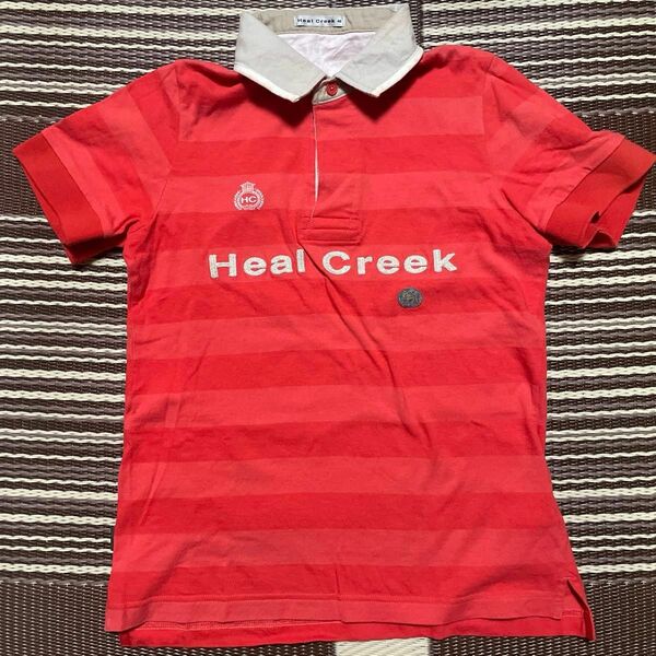 Heal Creek 40サイズ　ポロシャツ 半袖 半袖シャツ ゴルフ Tシャツ オレンジ