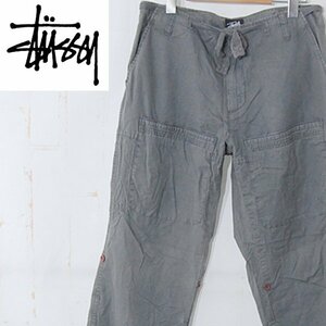 ステューシーSTUSSY■コットンパンツ カーゴパンツ　古着■32■グレー系 ※NK4328052