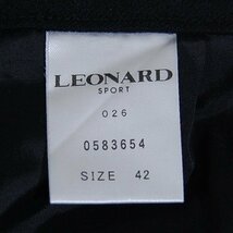 レオナールLEONARD SPORT■ウール パンツ センタープレス 日本製■42■ブラック ※NK4328226_画像6