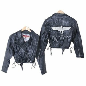 ボーイロンドンBOY LONDON■U.S.A.製 ダブル ライダースジャケット■S■ブラック ※NK4328235