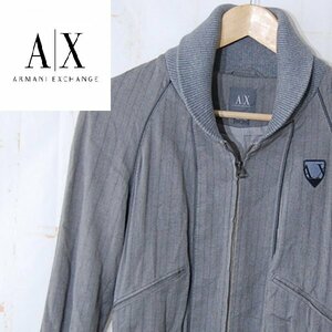 A/X アルマーニエクスチェンジARMANI EXCHANGE■コットンジップジャケット ブルゾン ヘリンボーン ダブルジッパー■S■グレー ※NK4328306