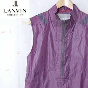 ランバンLANVIN SPORT■ナイロン ベスト プルオーバー ハーフジップ スタンドカラー /デサント製■40■ワインレッド系 ※NK4328325