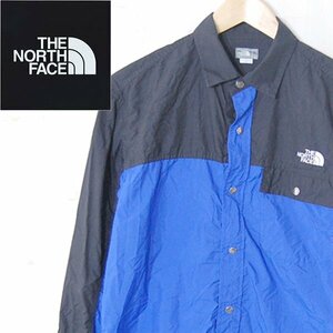 ノースフェイス THE NORTH FACE■ロングスリーブヌプシシャツ/ゴールドウィン/NR11961■S■ブルー×ブラック ※NK4328346