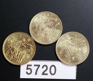 5720　未使用　2002年ワールドカップ記念500円硬貨 3種