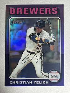 2024 Topps Heritage Puple Refractor Hot Box Christian Yelich イエリッチ MVP