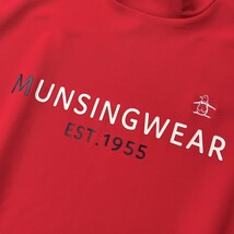 未使用級 1.4万 Munsingwear マンシングウェア / ドライ ストレッチ 半袖 モックネック シャツ / メンズ L サイズ / 赤 快適 ゴルフウェア_画像6