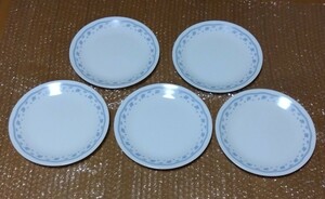 *CORELLE By CORNINGko rail [mo- person g blue ] medium-sized dish plate (21.5cm) 5 pieces set America made 