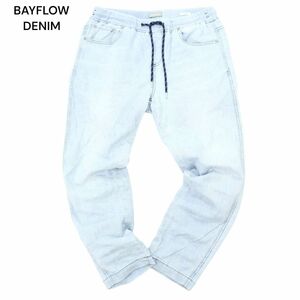 BAYFLOW DENIM ベイフロー 【麻 リネン混】 アンクル丈 加工 インディゴ★ テーパード デニム パンツ ジーンズ Sz.2　メンズ　C4B01508_3#P