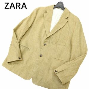 ZARA ザラ マン 春夏 【麻 リネン】 2B アンコン テーラード ジャケット Sz.M　メンズ　C4T02733_3#M