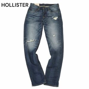 HOLLISTER ホリスター 通年 ダメージ加工★ クラシック テーパード デニム パンツ ジーンズ Sz.32　メンズ　C4B01609_4#R