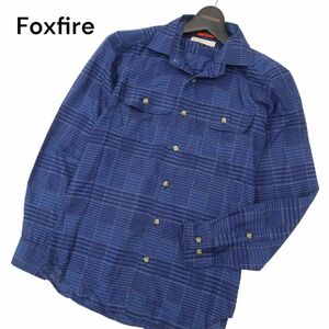 Foxfire フォックスファイヤー 通年 長袖 チェック ワーク シャツ Sz.S　メンズ ネイビー アウトドア　C4T02916_3#C