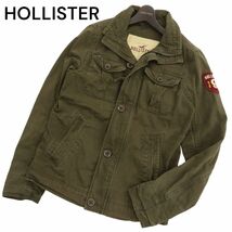 HOLLISTER ホリスター 通年 LA JOLLA ロゴ刺繍★ ミリタリー ワーク センチネル ジャケット ブルゾン Sz.S　メンズ カーキ　C4T03028_4#O_画像1