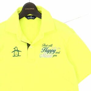 Munsingwear マンシングウェア 春夏 半袖 ロゴ刺繍★ ポロシャツ Sz.L メンズ ゴルフ 黄色 C4T03056_4#Dの画像2