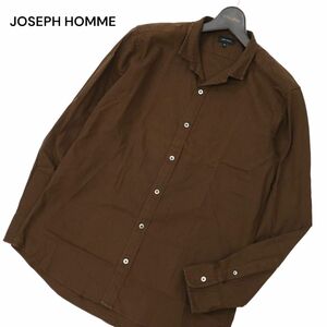 JOSEPH HOMME ジョセフ オム 通年 長袖 ストレッチ★ シャツ Sz.50　メンズ 茶色　C4T03054_4#C