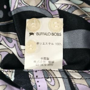 BUFFALO BOBS バッファローボブス 春夏 半袖 襟袖ワイヤー★ 総柄 スリム シャツ Sz.1 メンズ 黒 C4T03191_4#Aの画像6