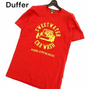 Duffer sportswear ダファー 春夏 半袖 プリント★ ストレッチ カットソー Tシャツ Sz.M　メンズ ポルトガル製 赤　C4T03246_4#D