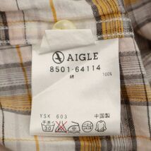 AIGLE エーグル 春夏 半袖 胸ロゴ チェック★ ポロシャツ Sz.L　メンズ アウトドア　C4T03329_4#A_画像6