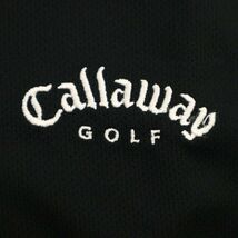 Callaway GOLF キャロウェイ ゴルフ 春夏 DRYSPORT 半袖 ロゴ刺繍★ ストレッチ ハーフジップ ポロシャツ Sz.M　メンズ 黒　C4T03252_4#A_画像4