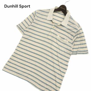 Dunhill Sport ダンヒル スポーツ 春夏 半袖 ロゴ刺繍★ ボーダー ポロシャツ Sz.3　メンズ ゴルフ　C4T03667_4#A