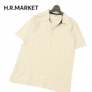 美品★ H.R.MARKET ハリウッドランチマーケット 春夏 半袖 スキッパー ポロシャツ Sz.3　メンズ ハリラン 日本製　C4T03776_4#A