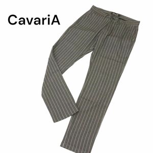 美品★ CavariA キャバリア 通年 ストライプ★ テーパード パンツ Sz.44　メンズ グレー　C4B01840_4#R