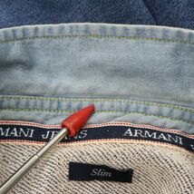 ARMANI JEANS アルマーニ ジーンズ 通年 長袖 スウェット★ 切替 ウエスタン デニム スリム シャツ Sz.S　メンズ　C4T03831_4#C_画像10