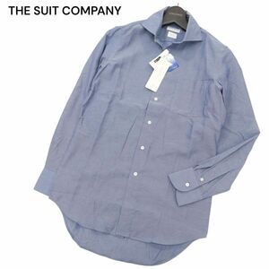 【新品 未使用】 THE SUIT COMPANY スーツカンパニー 長袖 アイスコットン イージーケア ワイシャツ Sz.S　メンズ ビジカジ　C4T03815_4#A