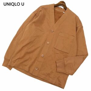 21ss★ UNIQLO U ユニクロ ユー ルメール 通年 Vネック スウェット★ ビッグシルエット カーディガン Sz.L　メンズ　C4T03839_4#O