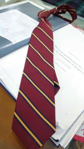 BROOKS BROTHERS NO.2？REP TIE, BURGANDYxYELLOWxNAVY